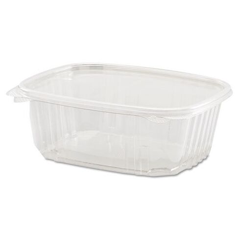 Genpak AD32 | 32oz Clear PET Hinged Deli Container | Recyclable, Made with up to 30% Post-Consumer Content, BPA Free, Made in The USA | 7.13" x 6.38" x 2.50" Case Count 200 in Kuwait