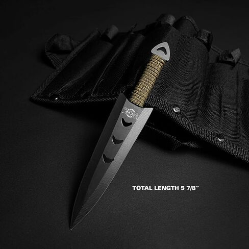 6 pcs. Ninja Tactical Combat Hunting Kunai Throwing Knife Set w/ Sheath Case in Kuwait