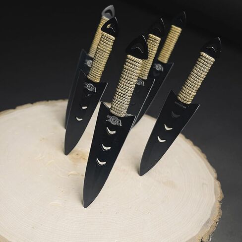 6 pcs. Ninja Tactical Combat Hunting Kunai Throwing Knife Set w/ Sheath Case in Kuwait