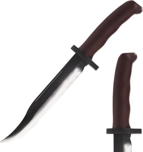 سكين مزيف من المطاط الإسفنجي - دعائم مزحة للهالوين واقعية تقتل الجزار، ملحقات ممارسة آمنة للفنون القتالية لزي لعب الأدوار في حفلات الرعب (رمادي) in Kuwait