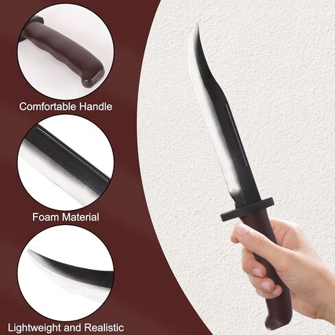 سكين مزيف من المطاط الإسفنجي - دعائم مزحة للهالوين واقعية تقتل الجزار، ملحقات ممارسة آمنة للفنون القتالية لزي لعب الأدوار في حفلات الرعب (رمادي) in Kuwait