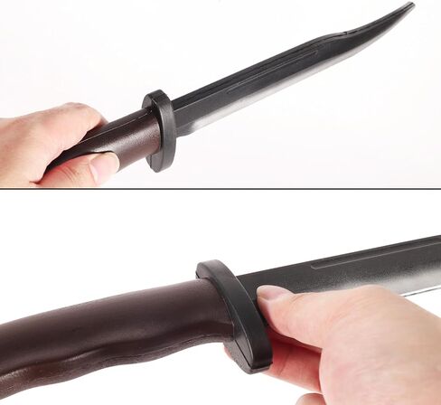 سكين مزيف من المطاط الإسفنجي - دعائم مزحة للهالوين واقعية تقتل الجزار، ملحقات ممارسة آمنة للفنون القتالية لزي لعب الأدوار في حفلات الرعب (رمادي) in Kuwait