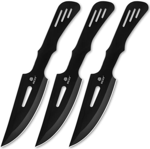 مجموعة سكاكين الرمي من REAT - 3 قطع، سكين رمي شديد التحمل مقاس 10 بوصات مع 440 من الفولاذ المقاوم للصدأ، تتضمن غمدًا للتخزين الآمن، وسكين نينجا كوناي للمنافسة والتدريب والترفيه والهدايا للرجال والنساء in Kuwait