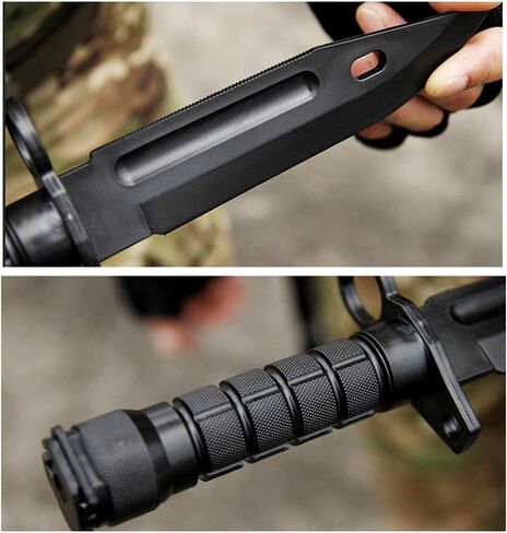 سكين مطاطي تكتيكي، تدريب عسكري ABS بلاستيك خنجر M9 M16 سكاكين ذات نصل ثابت مجموعة نموذج غمد من أجل Airsoft GunToy فنون الدفاع عن النفس التظاهر باللعب التنكرية لعبة المرح للهالوين in Kuwait