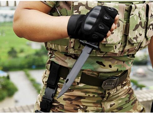 سكين مطاطي تكتيكي، تدريب عسكري ABS بلاستيك خنجر M9 M16 سكاكين ذات نصل ثابت مجموعة نموذج غمد من أجل Airsoft GunToy فنون الدفاع عن النفس التظاهر باللعب التنكرية لعبة المرح للهالوين in Kuwait