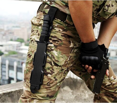 سكين مطاطي تكتيكي، تدريب عسكري ABS بلاستيك خنجر M9 M16 سكاكين ذات نصل ثابت مجموعة نموذج غمد من أجل Airsoft GunToy فنون الدفاع عن النفس التظاهر باللعب التنكرية لعبة المرح للهالوين in Kuwait