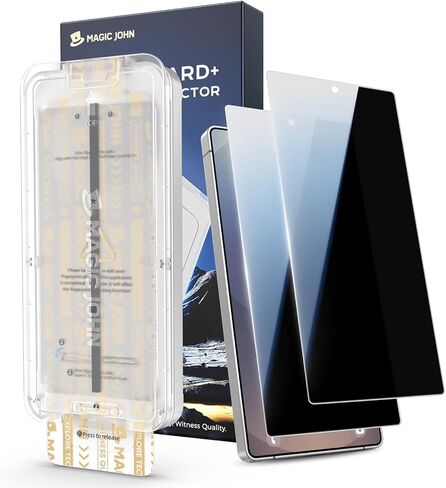 Magic John 3rd Gen تم ترقيته إلى Samsung Galaxy S24 Ultra Screen Protector 6.8 بوصة ، شاشة مضادة للتجسس 25 ° ، زجاج مقاوم للصدمات ، إزالة الغبار التلقائي ، خالي in Kuwait