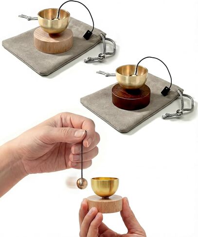 2PCS Mini Singing Bowl Set, Sound Bowls Meditation Set for Healing Relaxation, Mindfulness, Chakra Healing, Stress Relief, Self-regulation, Gifts for Women and Men in Kuwait