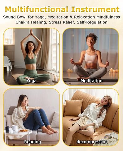 2PCS Mini Singing Bowl Set, Sound Bowls Meditation Set for Healing Relaxation, Mindfulness, Chakra Healing, Stress Relief, Self-regulation, Gifts for Women and Men in Kuwait