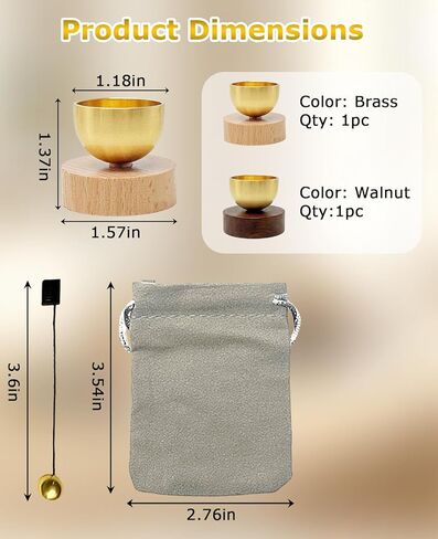 2PCS Mini Singing Bowl Set, Sound Bowls Meditation Set for Healing Relaxation, Mindfulness, Chakra Healing, Stress Relief, Self-regulation, Gifts for Women and Men in Kuwait