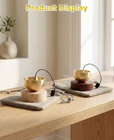 2PCS Mini Singing Bowl Set, Sound Bowls Meditation Set for Healing Relaxation, Mindfulness, Chakra Healing, Stress Relief, Self-regulation, Gifts for Women and Men in Kuwait