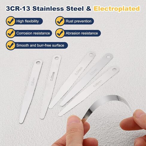 HARFINGTON 3pcs Metric Thickness Feeler Gauge 0.18mm Single Blade Oval Feeler Gauge 3CR-13 Stainless Steel Gap Measuring Tool for Repair Valve Guitar Spark Plug in Saudi Arabia