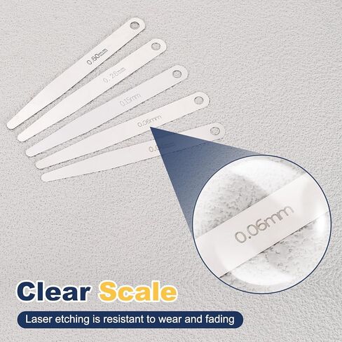 HARFINGTON 3pcs Metric Thickness Feeler Gauge 0.18mm Single Blade Oval Feeler Gauge 3CR-13 Stainless Steel Gap Measuring Tool for Repair Valve Guitar Spark Plug in Saudi Arabia
