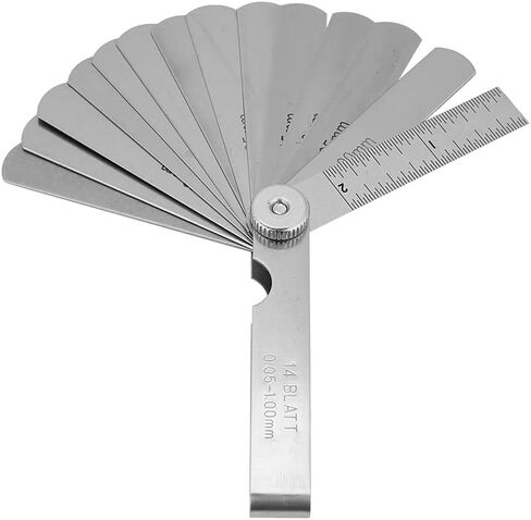 Feeler Gauges, Feeler Gauges for Valves 75mm Stainless Steel Feeler Gauge Ruler Thickness Gauge Welding Inspection Tool for Measuring Gaps Width/Thickness (75mm*14 Pieces in Saudi Arabia