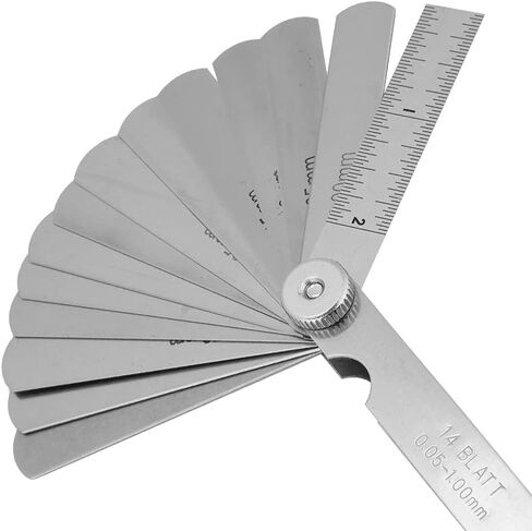 Feeler Gauges, Feeler Gauges for Valves 75mm Stainless Steel Feeler Gauge Ruler Thickness Gauge Welding Inspection Tool for Measuring Gaps Width/Thickness (75mm*14 Pieces in Saudi Arabia