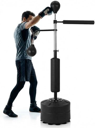 مجموعة أكياس ملاكمة 3 في 1 قائمة بذاتها، مجموعة أكياس ملاكمة بارتفاع قابل للتعديل، كرتان للسرعة وقضيب استرخاء 360 درجة، نظام تدريب منزلي كامل للملاكمة للبالغين والمراهقين in Kuwait