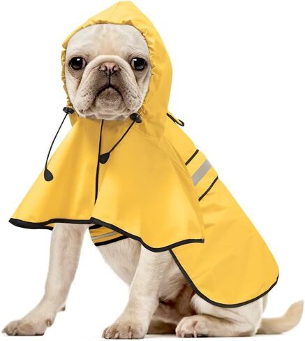 Waterproof Reflective Dog Raincoat - Adjustable Lightweight Hooded Design, Fits Small/Medium/Large/XL/XXL Dogs, Durable for Night Walks & Rainy Days (Lake Blue, X-Large) in Saudi Arabia