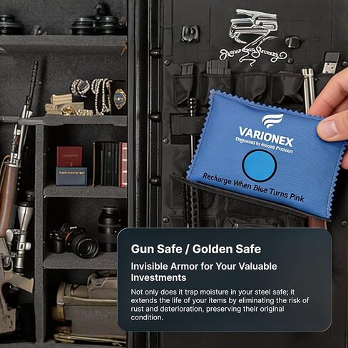 Rechargeable Desiccant Packs for Gun Safe (6 x 100g) – Heavy Duty Reusable Silica Gel Moisture & Anti-Rust Protection for Firearms, Ammo, Optics & Electronics Equipment in Saudi Arabia
