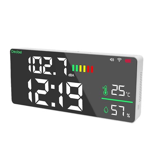 Sound Level Meter, 11 Inch Large LED Display Wall Mount Decibel Tester with WiFi APP Connectivity for Home Studio Factory Office, 4 in 1 Noise Temperature Humidity Clock, in Saudi Arabia