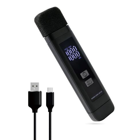 مقياس مستوى الصوت بمقياس ديسيبل مع شاشة LCD ديسيبل/ماكس/عقد البيانات ومؤشر البطارية، 30 ~ 130 ديسيبل للجيب SPL متر ديسيبل مراقبة الضوضاء قابلة للشحن لمنزل مصنع الجيران الصاخب in Kuwait