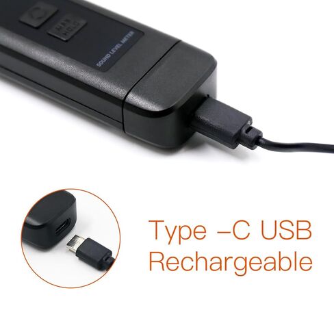 مقياس مستوى الصوت بمقياس ديسيبل مع شاشة LCD ديسيبل/ماكس/عقد البيانات ومؤشر البطارية، 30 ~ 130 ديسيبل للجيب SPL متر ديسيبل مراقبة الضوضاء قابلة للشحن لمنزل مصنع الجيران الصاخب in Kuwait