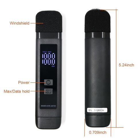 مقياس مستوى الصوت بمقياس ديسيبل مع شاشة LCD ديسيبل/ماكس/عقد البيانات ومؤشر البطارية، 30 ~ 130 ديسيبل للجيب SPL متر ديسيبل مراقبة الضوضاء قابلة للشحن لمنزل مصنع الجيران الصاخب in Kuwait