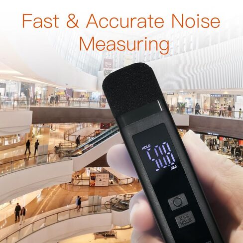 مقياس مستوى الصوت بمقياس ديسيبل مع شاشة LCD ديسيبل/ماكس/عقد البيانات ومؤشر البطارية، 30 ~ 130 ديسيبل للجيب SPL متر ديسيبل مراقبة الضوضاء قابلة للشحن لمنزل مصنع الجيران الصاخب in Kuwait
