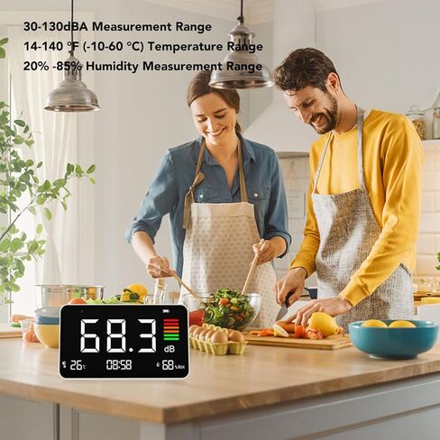 Sound Level Meter, Digital Noise Decibel Reader with 30-130dB Accuracy and Backlight, Ideal for Classroom, Street, and Indoor Use in Saudi Arabia
