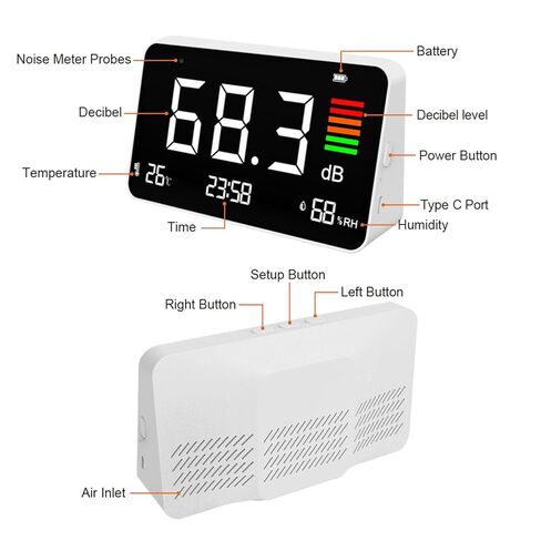 Sound Level Meter, Digital Noise Decibel Reader with 30-130dB Accuracy and Backlight, Ideal for Classroom, Street, and Indoor Use in Saudi Arabia