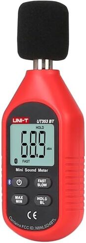 UNI-T UT353BT Decibel Meter, Sound Level Meter Range 30-130 dB Accuracy 1.5dB Noise Meter with Large LCD Screen Display, MAX/MIN, Data Hold, Use for Home, Noisy Neighbor, Factory in Saudi Arabia