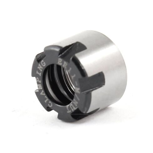 Uxcell a13112800ux0652 CNC Collet Chuck Repair Parts 12mm Thread Dia Clamping Nuts ER11, 0.6" Width, 0.5" Length, 0.5 Metal, Rubber in Saudi Arabia