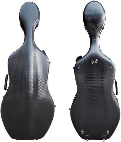 Braided Carbon Fiber 4/4 Cello Case with Handle Backpack Straps & Wheels Hard Shell Protective Case for 4/4 Full Size Cello for Travel & Storage Solution (Rosegold) in Saudi Arabia