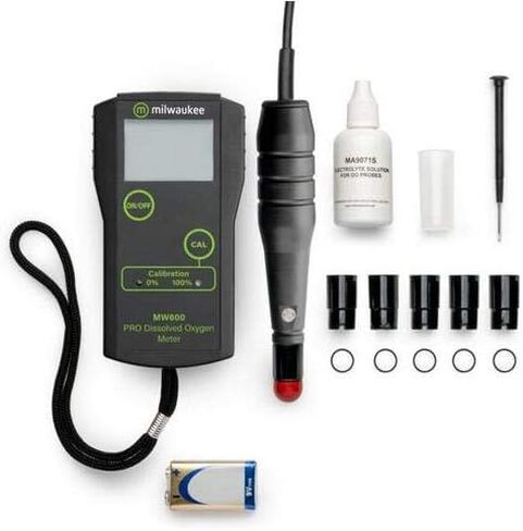 ميلووكي إنسترومنتس MW600، 0.0 إلى 19.9 جزء في المليون O2/l مقياس الأكسجين المذاب الذكي المحمول، قطعة واحدة in Kuwait