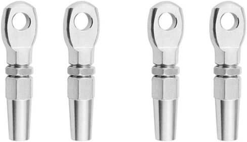 4Pcs 316 Stainless Steel Swageless Eye Terminal Fittings for Wire Rope DIY Rigging Balustrade Kit Compatible with Marine Hardware in Saudi Arabia