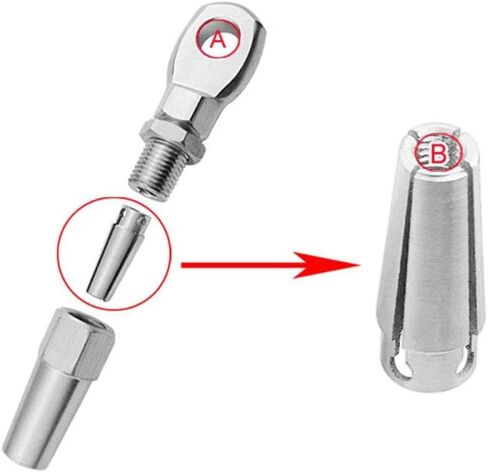 4Pcs 316 Stainless Steel Swageless Eye Terminal Fittings for Wire Rope DIY Rigging Balustrade Kit Compatible with Marine Hardware in Saudi Arabia