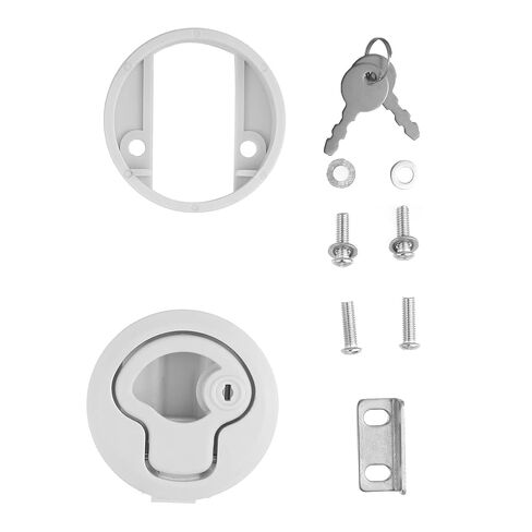 2 Pack Round Flush Pull Slam Latch Hatch Lift Door Lock with Keys, Beige Waterproof Replacement for RV Marine Boat Trailer Camper Toolbox, Recessed Paddle Handle in Saudi Arabia