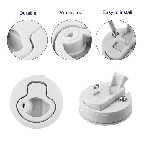 2 Pack Round Flush Pull Slam Latch Hatch Lift Door Lock with Keys, Beige Waterproof Replacement for RV Marine Boat Trailer Camper Toolbox, Recessed Paddle Handle in Saudi Arabia