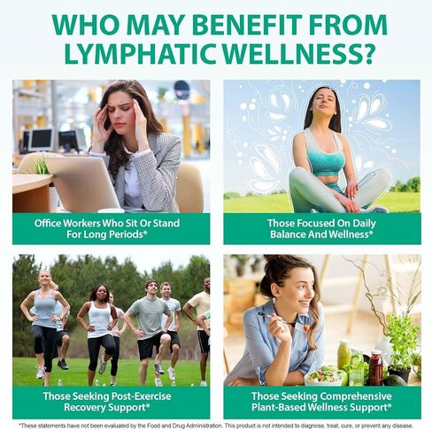 Lymphatic Drainage Drops, Support Supplement with Echinacea, Dandelion, Elderberry, Cleavers, Astragalus, Burdock & More, 2 FL OZ - Natural Lymphatic Cleanse & Immune Support in Kuwait