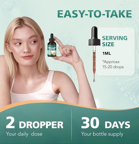 Liposomal Lymphatic Drainage Drops: 23 in 1 Lymphatic Drainage Supplements, Rich in Echinacea, Artichoke,Burdock Root,Elderberry for Lymphatic, Lungs, Liver Cleanse Detox & Repair, 2 fl oz in Kuwait