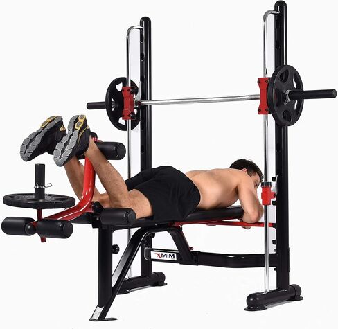 MiM USA Compact Smith Machine and Squat Rack Pro Multi Functions Power Rack Dip Up Sit Up All in One Home Gym Super Pro Rack in Saudi Arabia