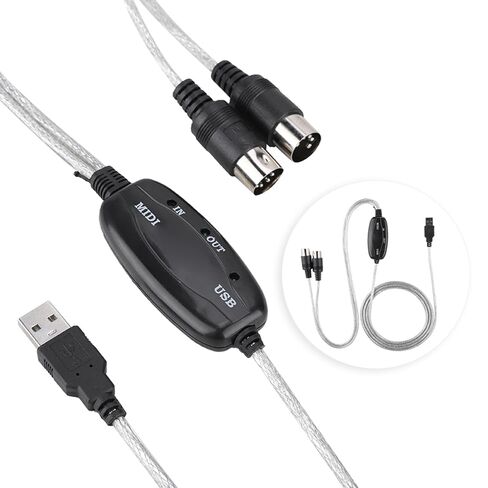 MIDI USB Converter Easyly Transform PC Music Studio for Keyboard Music Fans 74.8in Editing Line in Saudi Arabia