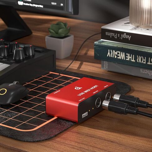 صندوق مضيف DigitalLife MIDI مع حزمة كابل USB-C إلى USB-B MIDI - واجهة DIN MIDI مستقلة ذات 5 سنون، مدخل طاقة USB-B، لا يتطلب جهاز كمبيوتر (عنصران) in Kuwait