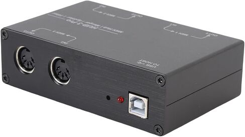 MIDI Interface USB to MIDI Converter Nonslip Box for Music Producers Aluminum Alloy in Saudi Arabia