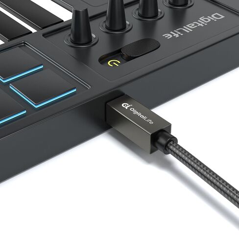 حزمة DigitalLife MIDI Thru & Merge - صندوق دمج MIDI 4x4 مستقل و2x4 MIDI مع كابل USB-C إلى USB-B MIDI، غلاف معدني، مؤشرات LED، لا يتطلب جهاز كمبيوتر in Kuwait