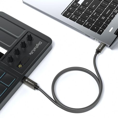 حزمة DigitalLife MIDI Thru & Merge - صندوق دمج MIDI 4x4 مستقل و2x4 MIDI مع كابل USB-C إلى USB-B MIDI، غلاف معدني، مؤشرات LED، لا يتطلب جهاز كمبيوتر in Kuwait