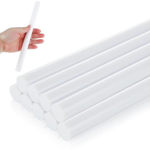 JMIATRY 10 Pack White Acrylic Dowel Rods - 3/4 -Inch Diameter and 10-Inch Length Round Plastic Rods White Acrylic Sticks Plastic Round Bars for DIY Crafts Party Decorations Gardening in Saudi Arabia