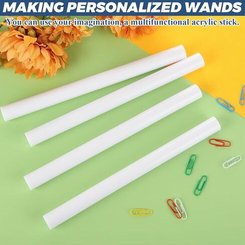 JMIATRY 10 Pack White Acrylic Dowel Rods - 3/4 -Inch Diameter and 10-Inch Length Round Plastic Rods White Acrylic Sticks Plastic Round Bars for DIY Crafts Party Decorations Gardening in Saudi Arabia