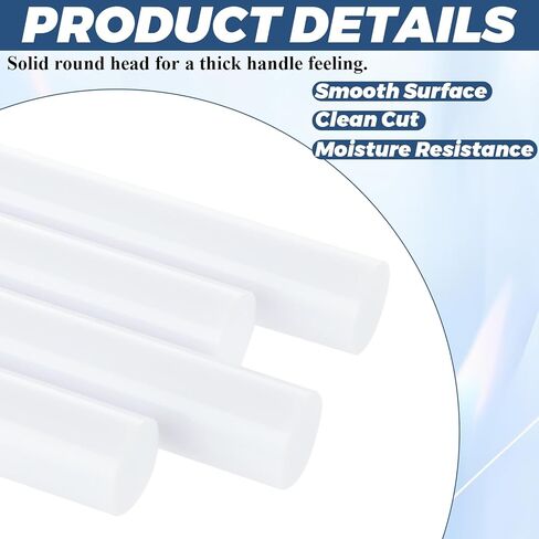 JMIATRY 10 Pack White Acrylic Dowel Rods - 3/4 -Inch Diameter and 10-Inch Length Round Plastic Rods White Acrylic Sticks Plastic Round Bars for DIY Crafts Party Decorations Gardening in Saudi Arabia