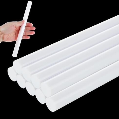 JMIATRY 10 Pack White Acrylic Dowel Rods - 3/4 -Inch Diameter and 10-Inch Length Round Plastic Rods White Acrylic Sticks Plastic Round Bars for DIY Crafts Party Decorations Gardening in Saudi Arabia