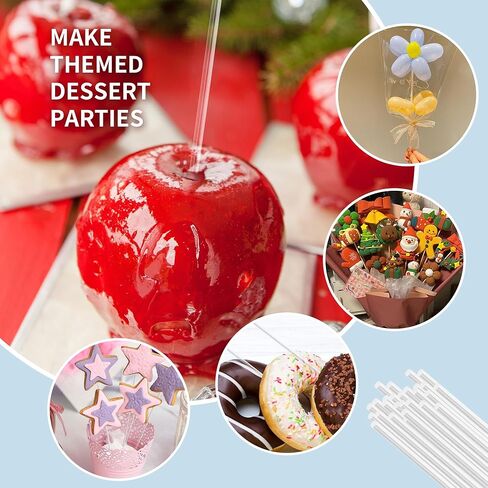 200 Pcs 10 Inch Clear Acrylic Rods, 1/8 Inch Diameter Acrylic Lollipop Sticks for Plant Stakes, Clear Plastic Rod for Candy Cake DIY Crafts in Kuwait